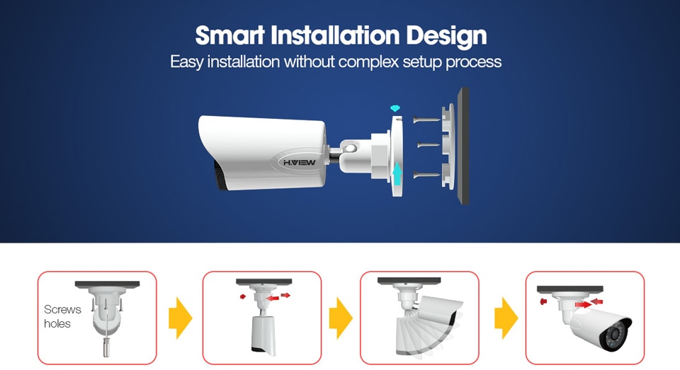 720P DVR Security System 4 pcs Set