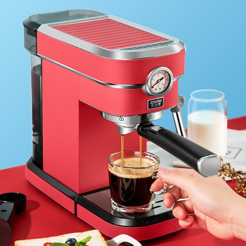 Black / Red Stainless Steel 15Bar Espresso Coffee Machine