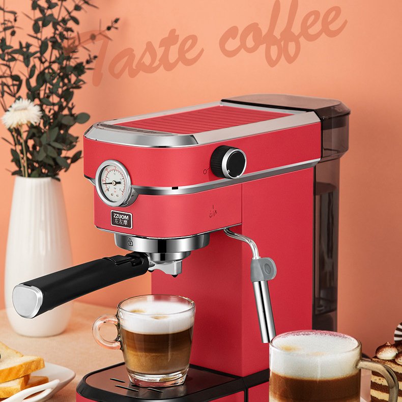 Black / Red Stainless Steel 15Bar Espresso Coffee Machine